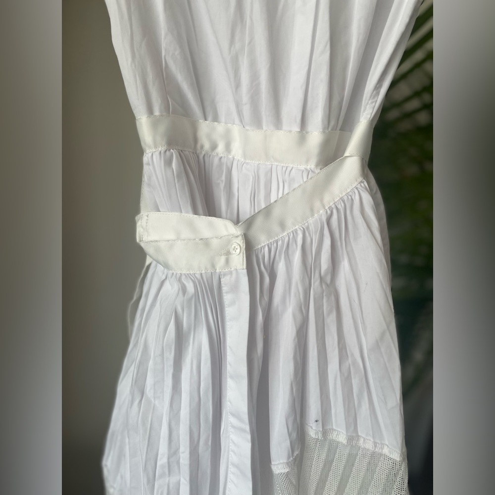 ShirtDress With Sheer Layer in White - Picture 12 of 16